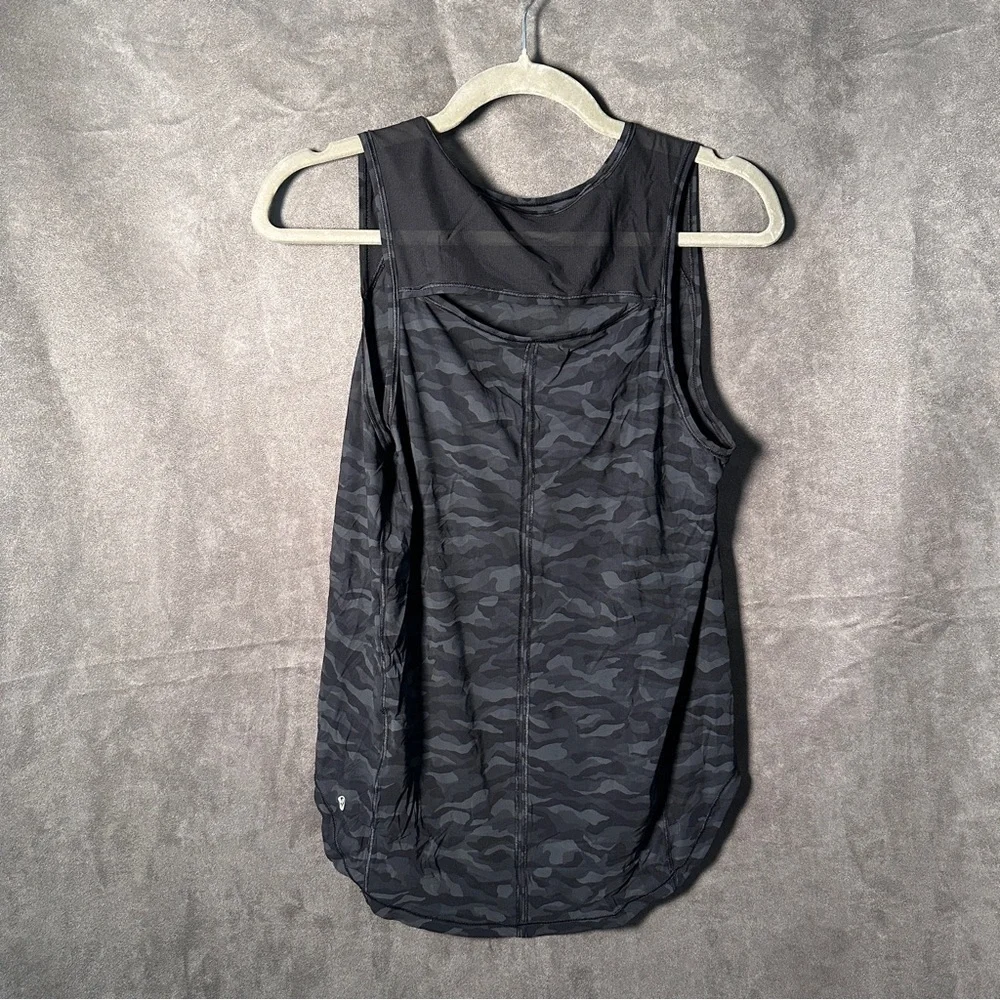 Lululemon Sculpt Tank Mesh Training Top Sequoia Camo Black Size 6 Athleisure - Picture 6 of 9
